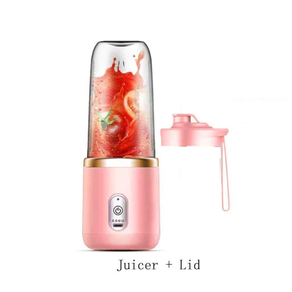 Household USB Charging Electric Juicer Juice Maker Blue/Pink